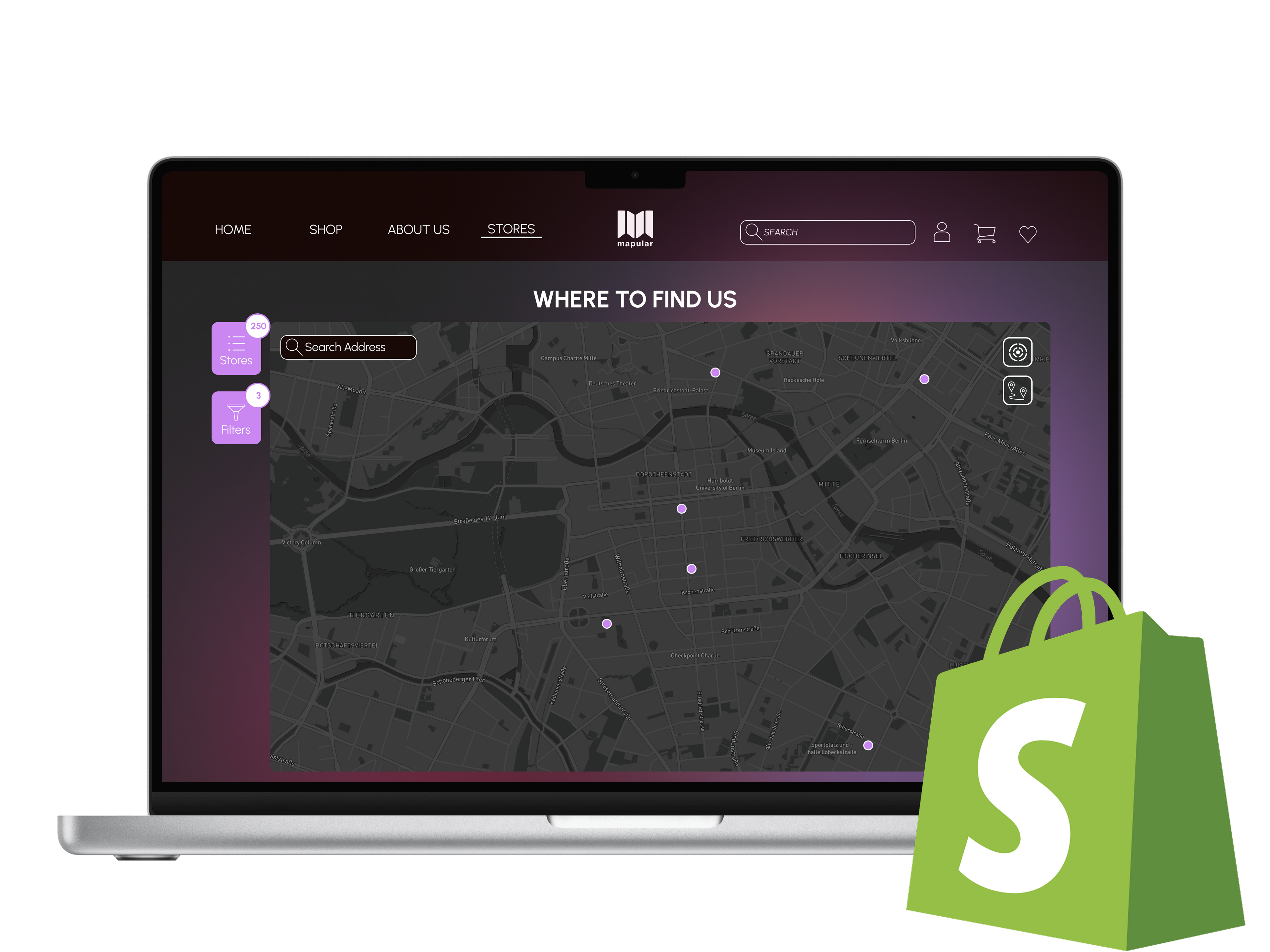 Mapular Store Locator for Shopify